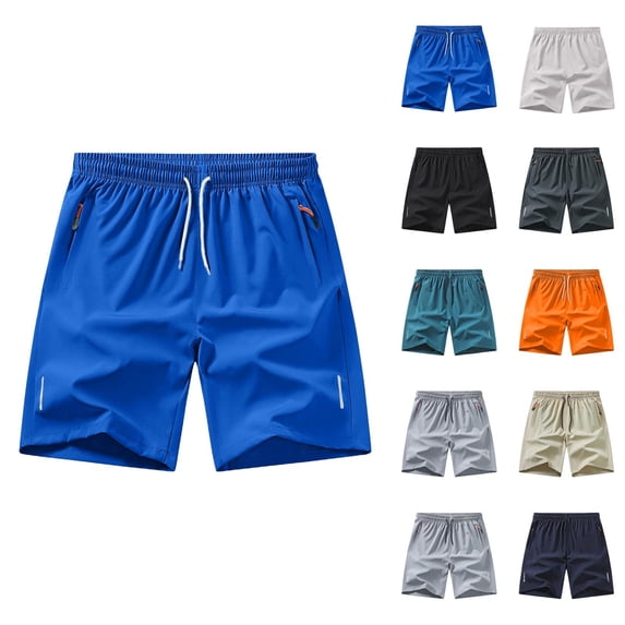 Running Shorts for Men Summer Casual Elastic Waist Straight Leg Lightweight Breathable Workout Gym Shorts with Pockets