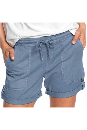 Running Shorts for Women Athletic with Pockets Casual Solid Basic Drawstring Elastic Waist Soft Loose Gym Sports Active Short Light Blue