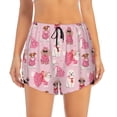 thumbnail image 1 of Running Shorts for Women, Cute Dog pink Puppy Workout Athletic Shorts with Pockets, Lounge Yoga Shorts Women, 1 of 7