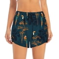 thumbnail image 1 of Running Shorts for Women, Cute Macaw Toucan Palm Tree Workout Athletic Shorts with Pockets, Lounge Yoga Shorts Women, 1 of 7