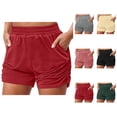 thumbnail image 1 of Running Shorts for Women Elastic Waist Pockets Lightweight Breathable Yoga Gym Active Sports Workout Athletic Shorts, 1 of 8