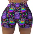 thumbnail image 1 of Running Shorts for Women, Flamboyant Colorful Owls Yoga Gym Athletic Biker Workout Shorts, Seamless Scrunch Short for Women, 1 of 7