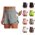 thumbnail image 1 of Running Shorts for Women High Waist Pockets Breathable Lightweight Yoga Gym Active Sports Workout Athletic Shorts, 1 of 6
