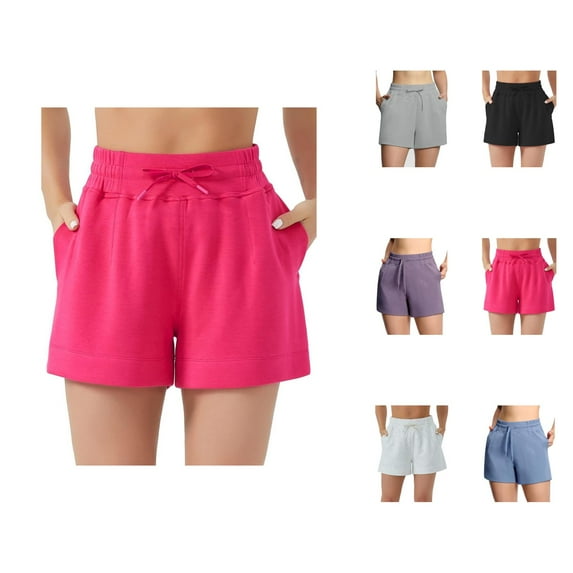 Running Shorts for Women Loose High Waist Lace Up Pockets Breathable Yoga Gym Active Sports Workout Athletic Shorts