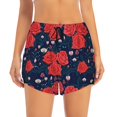 thumbnail image 1 of Running Shorts for Women, Lotus Root Rose Flowers Workout Athletic Shorts with Pockets, Lounge Yoga Shorts Women, 1 of 7
