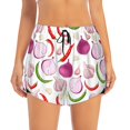 thumbnail image 1 of Running Shorts for Women, Onion garlic bell pepper Workout Athletic Shorts with Pockets, Lounge Yoga Shorts Women, 1 of 7