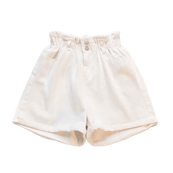 Running Shorts for Women Paper Bag Waist Button Roll Up Denim With Pockets Comfy Shorts for Women