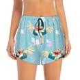 thumbnail image 1 of Running Shorts for Women, Pastel Painted Flying Cute Parrot Workout Athletic Shorts with Pockets, Lounge Yoga Shorts Women, 1 of 7