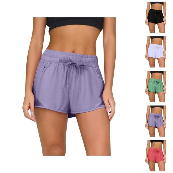 Running Shorts for Women Summer Loose Fit Quick Drying Moisture Wicking Yoga Gym Active Sports Workout Athletic Shorts