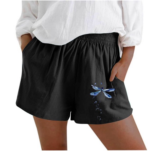 Running Shorts for Women Sweat Summer Beach Casual Drawstring With Pockets Cargo Gym Bike Pull On Jogger Black Short Pants Sizes XL