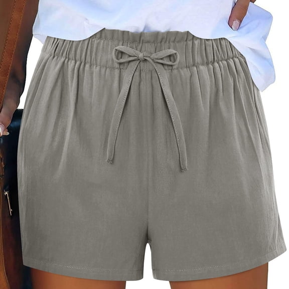 Running Shorts for Women, Xunlbb Women's Solid Color Cotton And Linen Loose Casual Wide-leg Short Pants