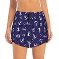 thumbnail image 1 of Running Shorts for Women, anchor lifebuoy Cute navyblue Workout Athletic Shorts with Pockets, Lounge Yoga Shorts Women, 1 of 7