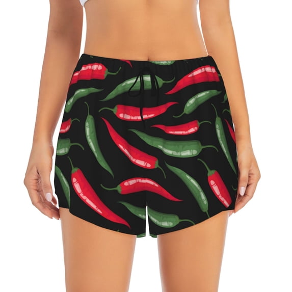 Running Shorts for Women, bell Pepper Workout Athletic Shorts with Pockets, Lounge Yoga Shorts Women