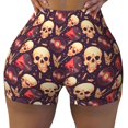 Running Shorts for Women cool rock Skull record Womens Shorts