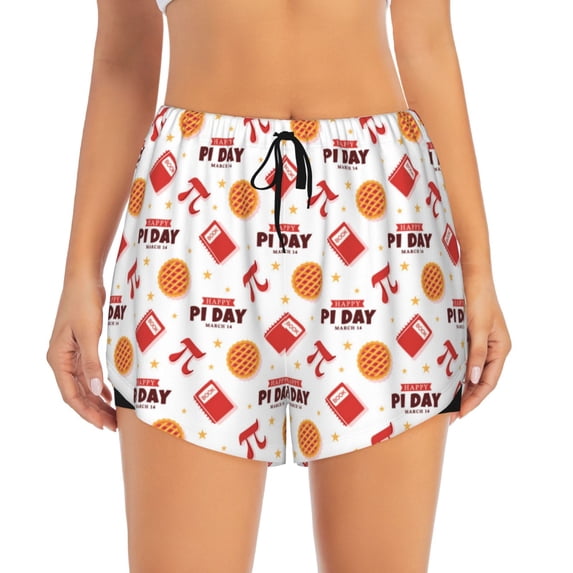 Running Shorts for Women, happy PI day Workout Athletic Shorts with Pockets, Lounge Yoga Shorts Women