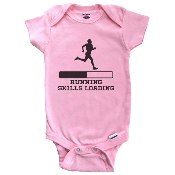 Running Skills Loading Funny Runner Humor Baby Bodysuit (Pink), 3-6 Months