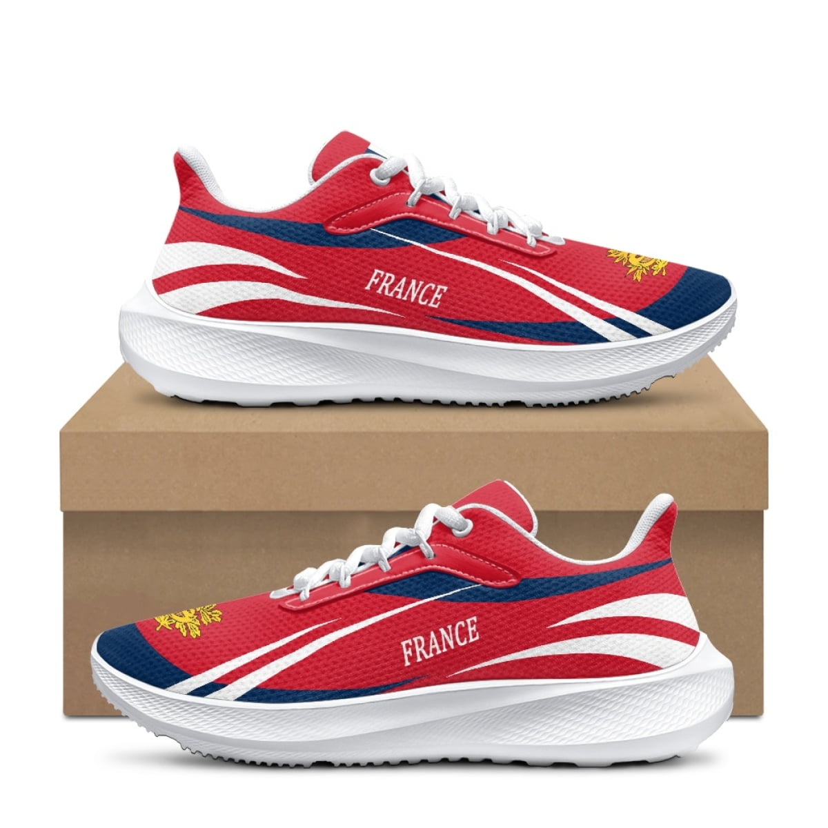 Running Sneakers France Flag Women's Wear-Resistant Platform - Main Image