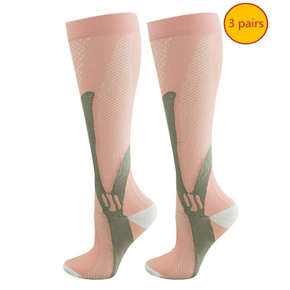 Running Socks Men 3 Pack Fitness Exercise Pressure Socks Unisex Running Sports Yoga Leg Socks Knee Length Long Tube Socks S