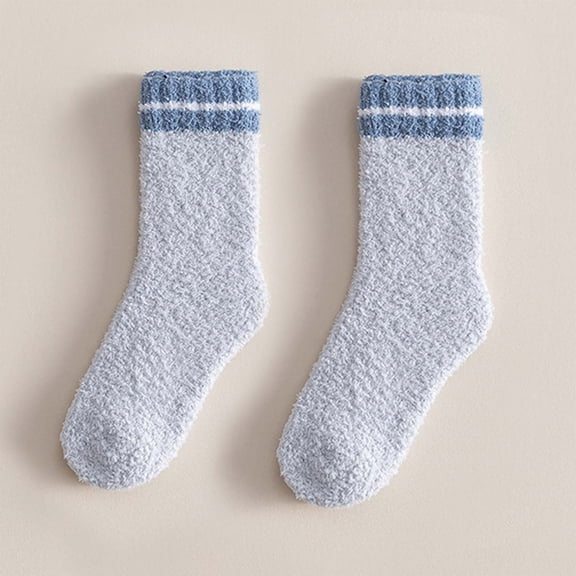 Running Socks Womens Ankle New Women's Thick Warm Wool Socks Floor Sleep Socks Mid-Tube Socks Style B-31 Gray One Size