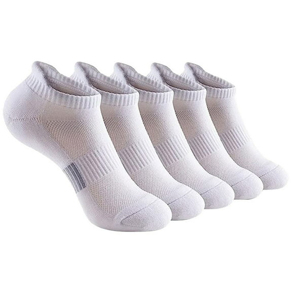 Running Socks Womens, Audhol No Show Socks 5Pc Womens and Men Low Cut Ankle Short Anti-Slid Athletic Running Novelty invisible Liner Socks Men's Basketball Socks No Show Socks Men White One Size