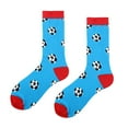 thumbnail image 1 of Running Socks Womens Novelty Football Soccer Socks Sports Themed Crew Socks Uni Soccer Blue Women Socks One Size, 1 of 2