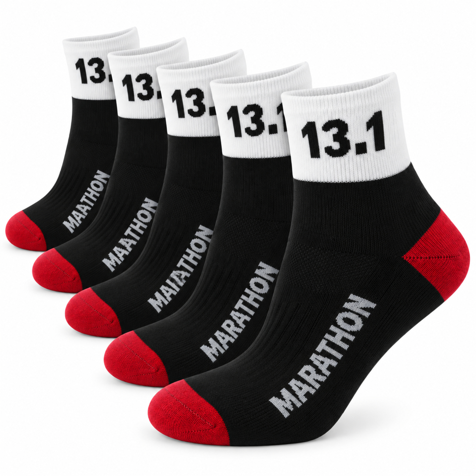 Running Socks for Men and Women, Athletic Crew Socks for Running, Training, Fitness and Everyday Sports, 13.1 Design, Size S
