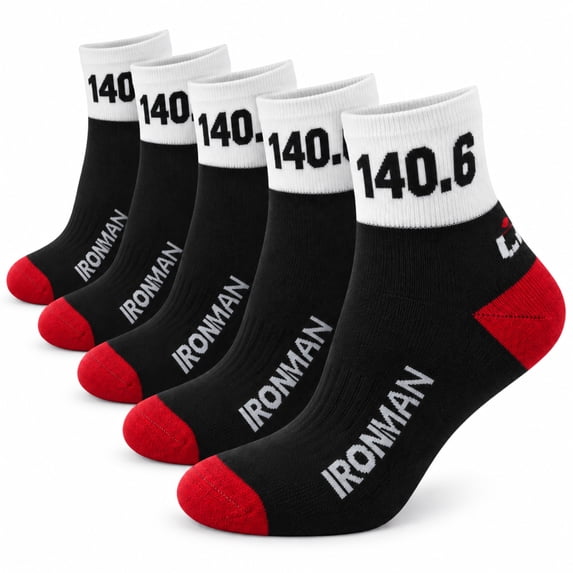 Running Socks for Men and Women, Athletic Crew Socks for Running, Training, Fitness and Everyday Sports, 140.6 Design, Size L