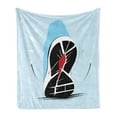 thumbnail image 1 of Running Soft Flannel Fleece Throw Blanket, Trainers Sole Illustration Sports Equipment, Cozy Plush for Indoor and Outdoor Use, 60" x 80", Pale Blue Vermilion, by Ambesonne, 1 of 5