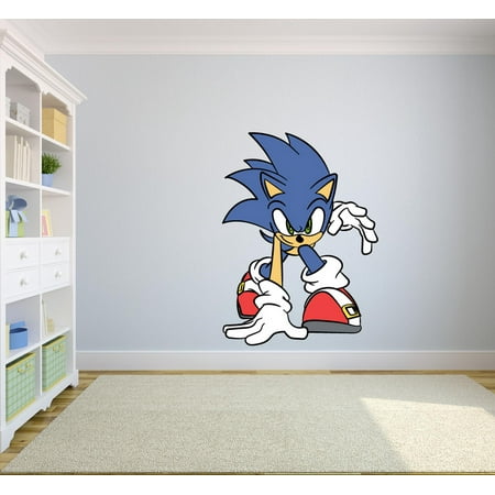 Running Sonic the Hedgehog Cartoon Game Decors Wall Sticker Art Design Decal for Girls Boys Kids Room Bedroom (40x20 inch)