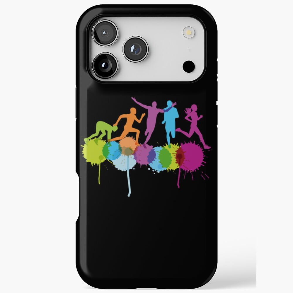 Running Splatter Art Track Field Marathon Runner Phone Case 17 11 12 13 14 15 16 Pro Max