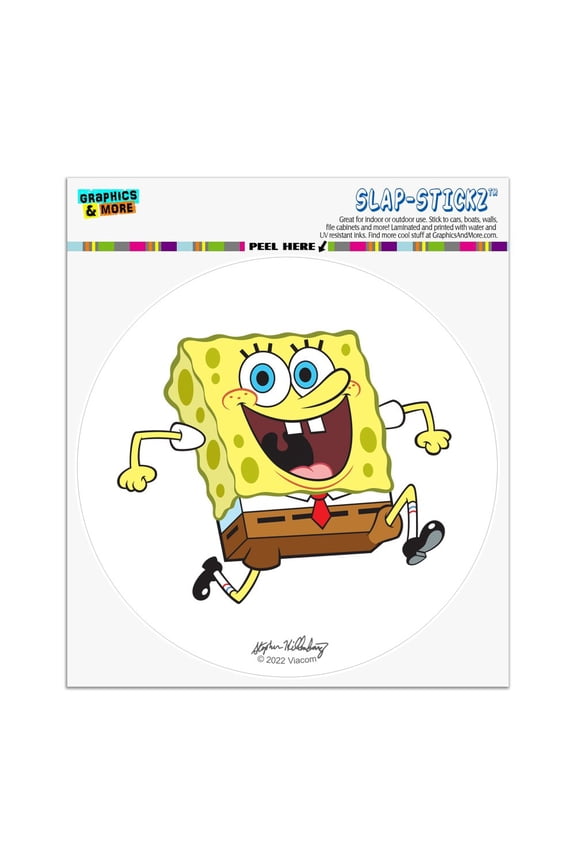 Running SpongeBob Automotive Car Window Locker Circle Bumper Sticker