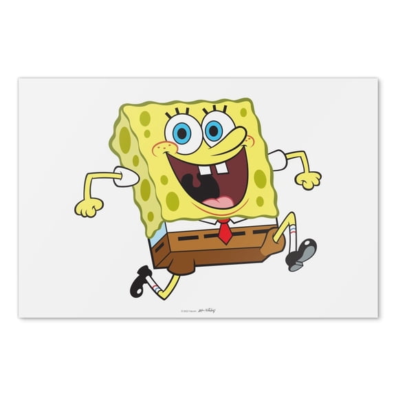 Running SpongeBob Wall Art Picture Paper Poster Dcor Home Decoration