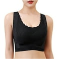 thumbnail image 1 of Running Sports Bra Women Lightly Lined Bra Feature V-Neck T-Shirt Bra Style W-799 Black L, 1 of 7