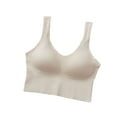 thumbnail image 1 of Running Sports Bra Women Sleep Yoga Vest Sports Leisure Elastic No Underwire Underwear V-Neck Convertible Bra Feature Hook and Eye Closure Balconette Bra Style Y-78 , Khaki One size, 1 of 2