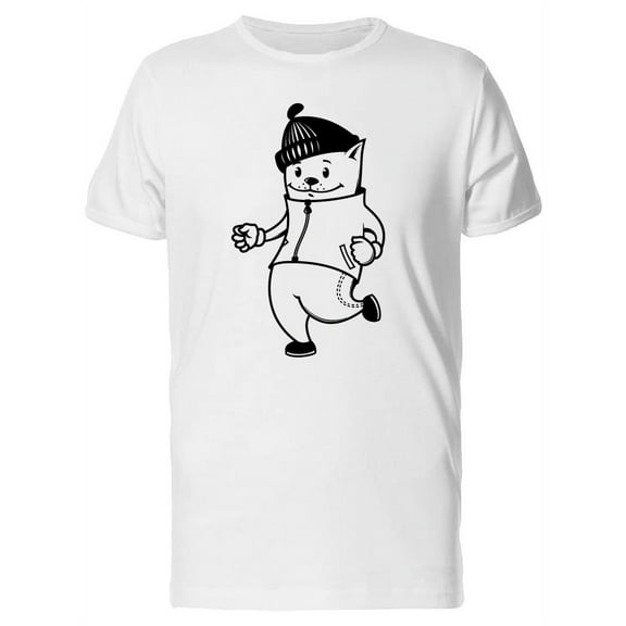 Running Sporty Cat T-Shirt Men -Image by Shutterstock, Male 4X-Large
