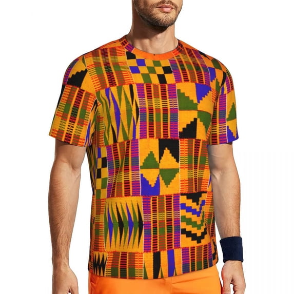 Running T-Shirt For Male Colorful Tribal T-Shirts Fashion Ethnic Floral Print Summer Tees