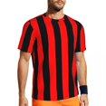 thumbnail image 1 of Running T-Shirt For Man Tiger Stripe Striped T Shirts Hip Hop Green Black Lines Summer Tee, 1 of 5
