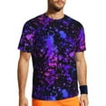 thumbnail image 1 of Running T Shirt For Men Neon Paint T-Shirts Hippie Abstract Splash Summer Tee Shirt O Nec, 1 of 5