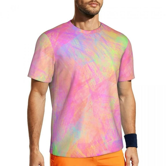 Running T Shirt For Men Neon Paint T-Shirts Hippie Abstract Splash Summer Tee Shirt O Nec