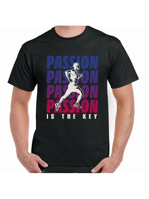 Running T-Shirt Runner Passion Is The Key Mens Womens Marathon Athletics Sprinter