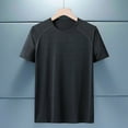 thumbnail image 1 of Running T-Shirts for Men Plus Size L-4X Short Sleeve Big & Tall Tees Tops Athletic Workout Casual Solid Pullover Slim Stretchy Cooling Shirts, 1 of 3