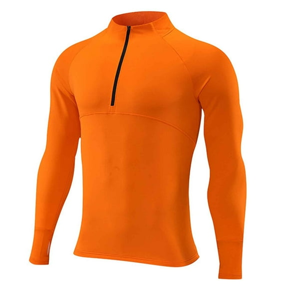 Running T Shirts for Men with Zipper Mock Neck Long Sleeve Tees Tops Mens Casual Solid Color Stretchy Pullover Slim Athletic Workout Tshirts Shirt