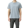 thumbnail image 1 of Running T-Shirts for Men with Zipper Pocket Short Sleeve Tshirts Shirts Casual Solid Color Basic Pullover Slim-Fit Crewneck Tees Tops, 1 of 8