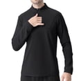 thumbnail image 1 of Running T Shirts for Men with Zipper Pocket and Mock Neck Long Sleeve Tops Solid Stretchy Slim Pullover Breathable Athletic Fishing Tshirts Shirt, 1 of 5
