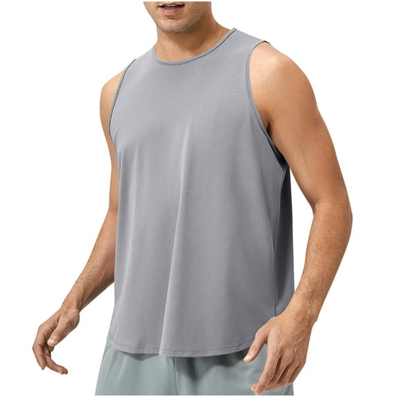 Running Tank Top Men Qiggri Men's Solid Color Breathable Sports Top Sleeveless Drying Mens Workout Tank Tops
