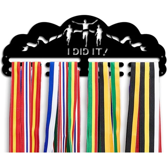Running Theme Medal Hanger Holder Wall Mounted Tiered Medal Racks Sports I DID IT Medal Holder Personalized Ribbon Display Racks