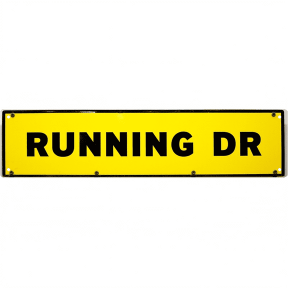 Running-Themed Tin Decor 16*4 Inches "RUNNING DR" Gym/Patio Wall Art - Retro Fitness Accent, Runner Decor, Gym Metal Sign (Version 2)