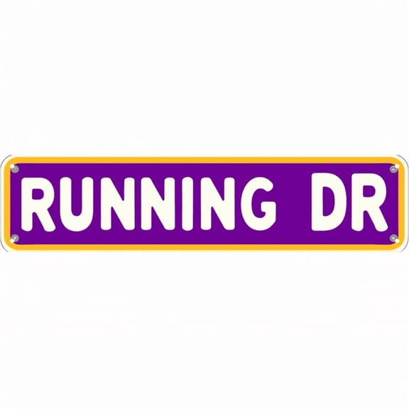 Running-Themed Tin Decor 16*4 Inches "RUNNING DR" Gym/Patio Wall Art - Retro Fitness Accent, Runner Decor, Gym Metal Sign