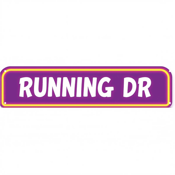 Running Tin Sign 16x4 Inch Running DR Design - Great for Gym, Patio, Outdoor Fitness Decor