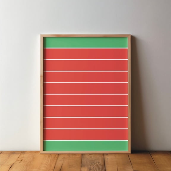 Running Track Athletics Sports Field Minimal Modern Wall Decor, Unframed Paper Poster 8x10in